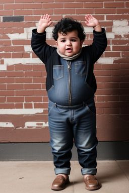 Arab infant boy with  black hair