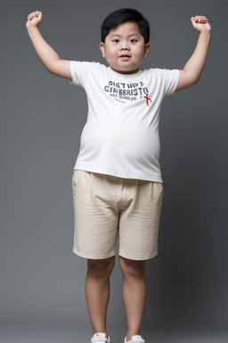 Singaporean child boy with  white hair