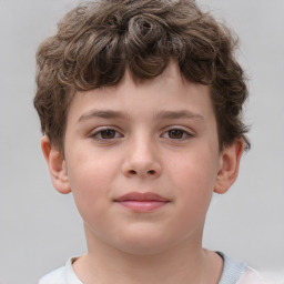 Neutral white child male with short  brown hair and brown eyes