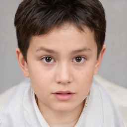 Neutral white child male with short  brown hair and brown eyes