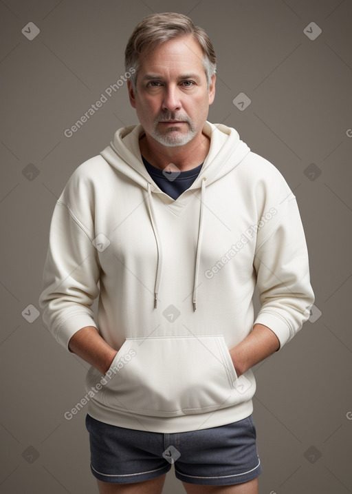 Middle-aged male with  brown hair