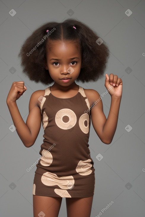 African child girl with  brown hair