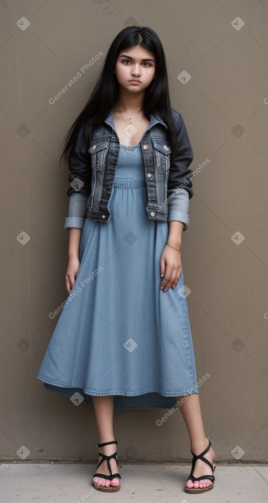 Uzbek teenager girl with  black hair