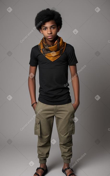 African american teenager boy with  black hair