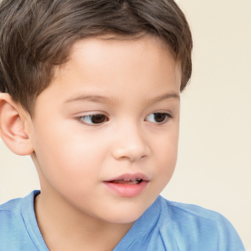 Neutral white child male with short  brown hair and brown eyes