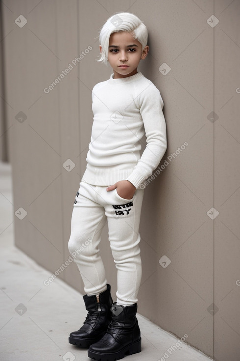 Arab child boy with  white hair