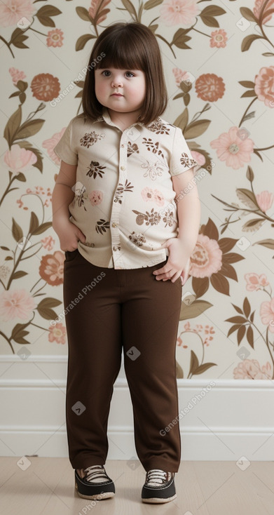 Serbian infant girl with  brown hair