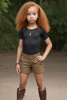 Jamaican child girl with  ginger hair