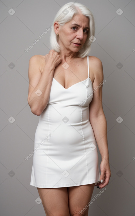 Argentine 45 years female with  white hair