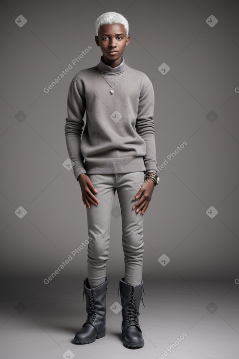 Tanzanian teenager male with  gray hair