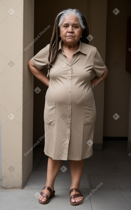 Guatemalan elderly female with  brown hair