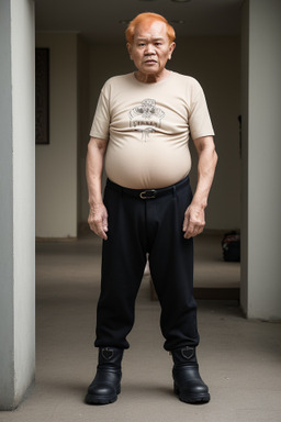 Indonesian elderly male with  ginger hair