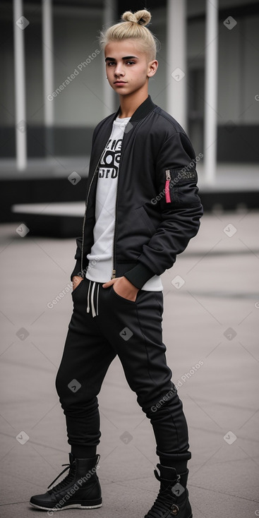 Syrian teenager boy with  blonde hair