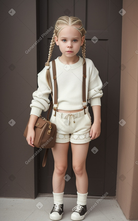 Caucasian child female with  white hair