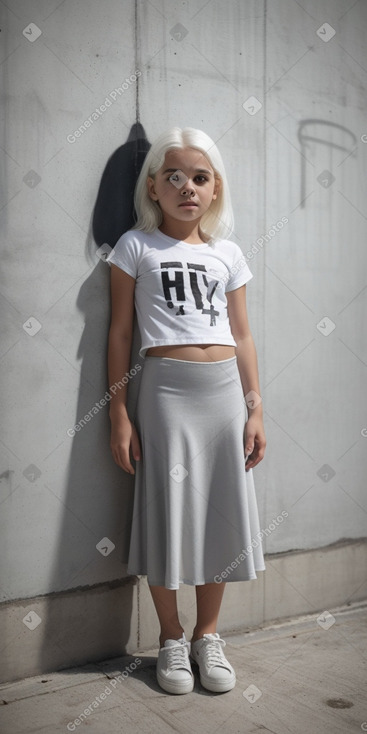 Cuban child girl with  white hair