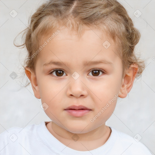 Neutral white child male with short  brown hair and brown eyes