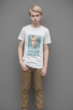 Lithuanian teenager boy with  blonde hair