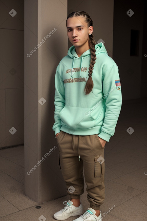 Romanian young adult male with  brown hair