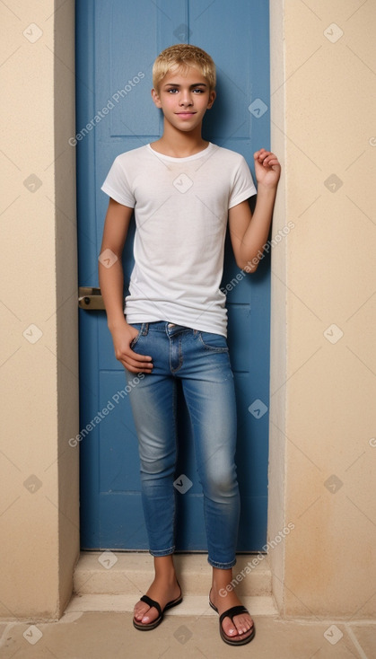 Tunisian teenager boy with  blonde hair