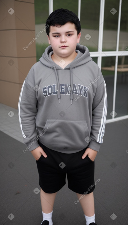 Slovak teenager boy with  black hair