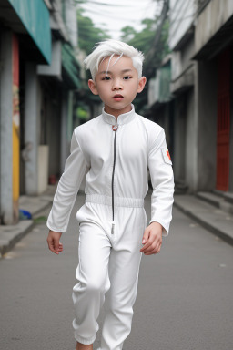 Vietnamese child boy with  white hair