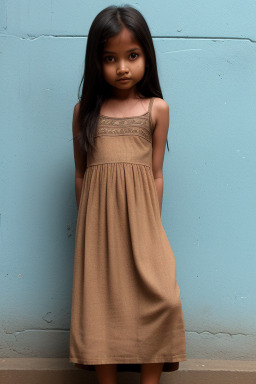 Nepalese child girl with  brown hair