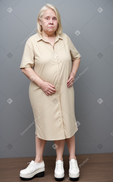 Norwegian elderly female with  blonde hair