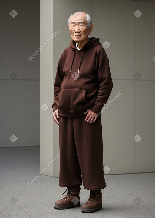 Taiwanese elderly male with  brown hair