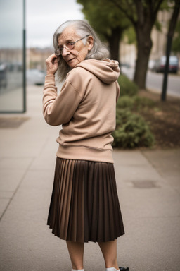 French elderly female with  brown hair