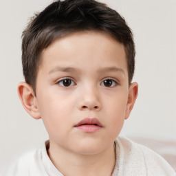 Neutral white child male with short  brown hair and brown eyes