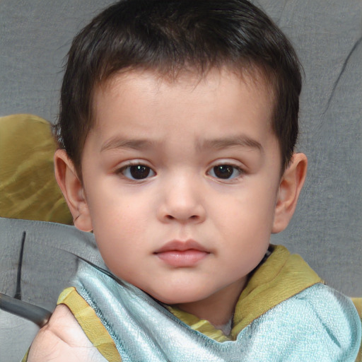 Neutral white child male with short  brown hair and brown eyes