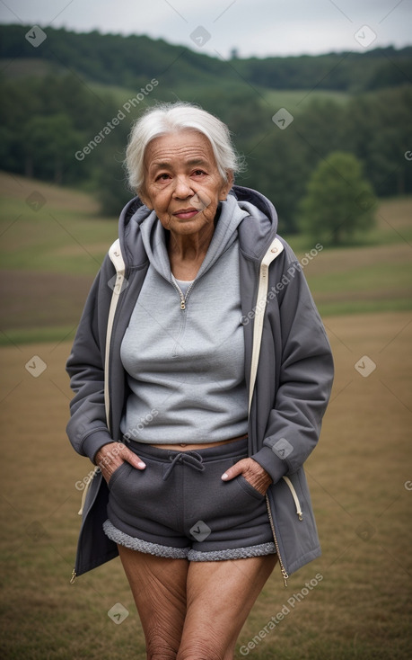 Elderly female with  gray hair