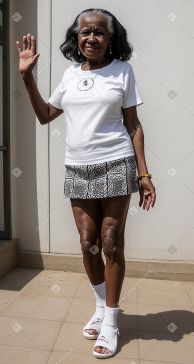 Senegalese elderly female with  black hair