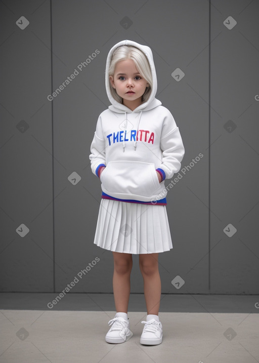 Costa rican infant girl with  white hair