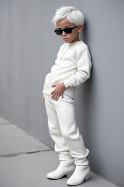 Puerto rican child boy with  white hair