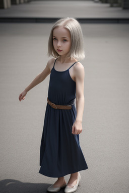 Caucasian child female with  gray hair