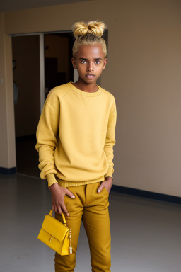 Ethiopian teenager boy with  blonde hair