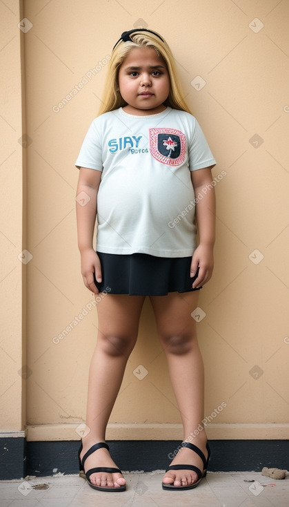 Bahraini child girl with  blonde hair