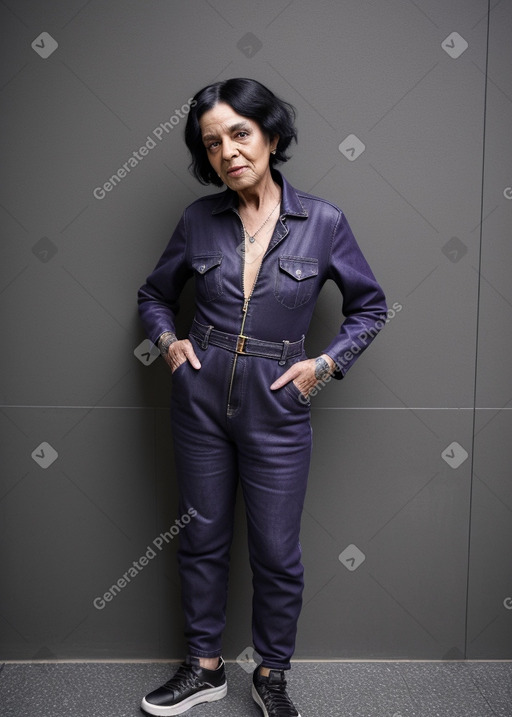 Elderly non-binary with  black hair