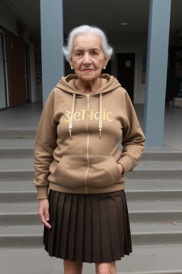 Macedonian elderly female with  brown hair