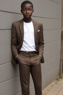 Togolese teenager boy with  brown hair