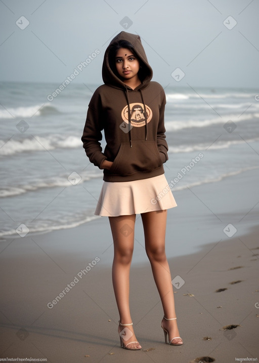 Indian young adult female with  brown hair