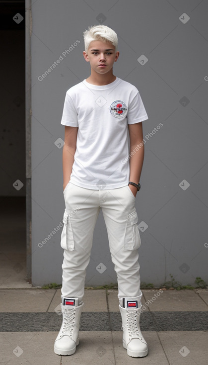 Costa rican teenager boy with  white hair