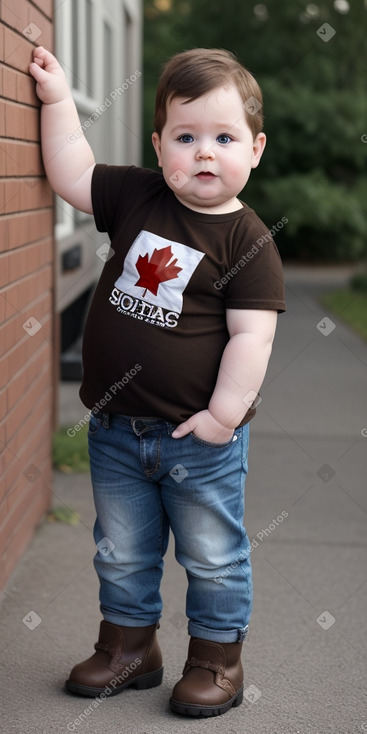 Canadian infant boy with  brown hair