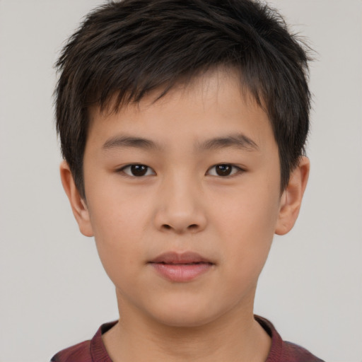 Neutral white child male with short  brown hair and brown eyes