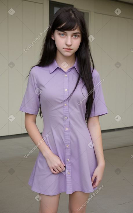 Teenager girl with  black hair