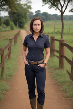 Ugandan adult female with  brown hair