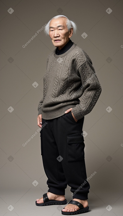 Mongolian elderly male with  black hair