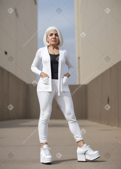 Jordanian 45 years female with  white hair