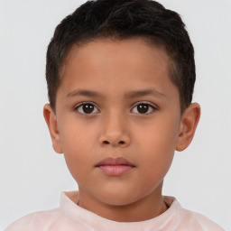 Neutral white child male with short  brown hair and brown eyes